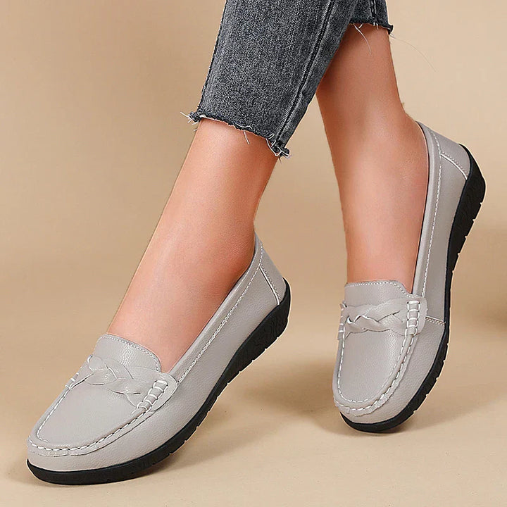 Mens Leather Slip-On Loafers Large Size