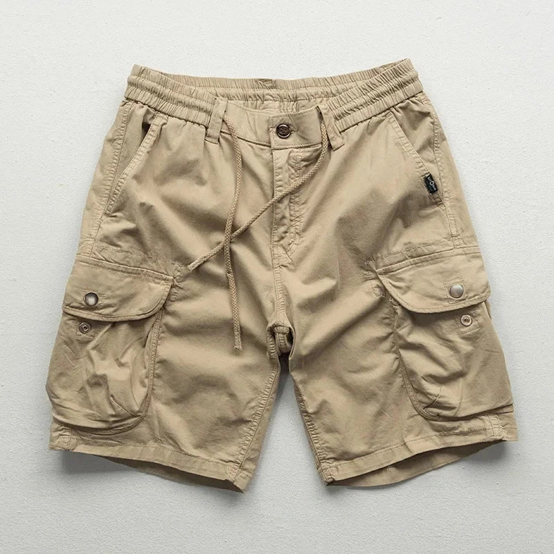 Mens Cargo Shorts Breathable Cotton Casual Fit with Pockets