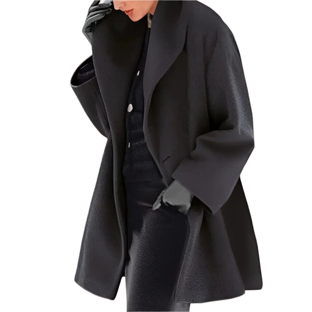 Womens Long Winter Coat with Buttons Warm Fit - BritishMode