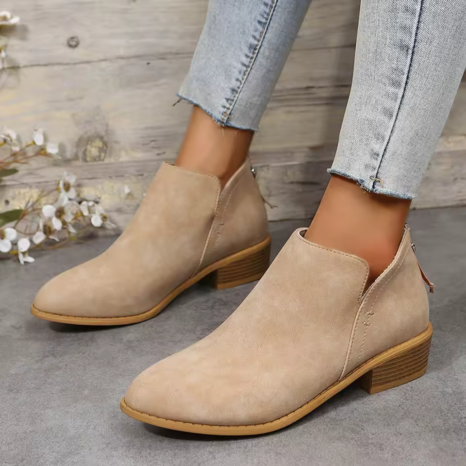Womens Ankle Boots High Heel Pointed Toe