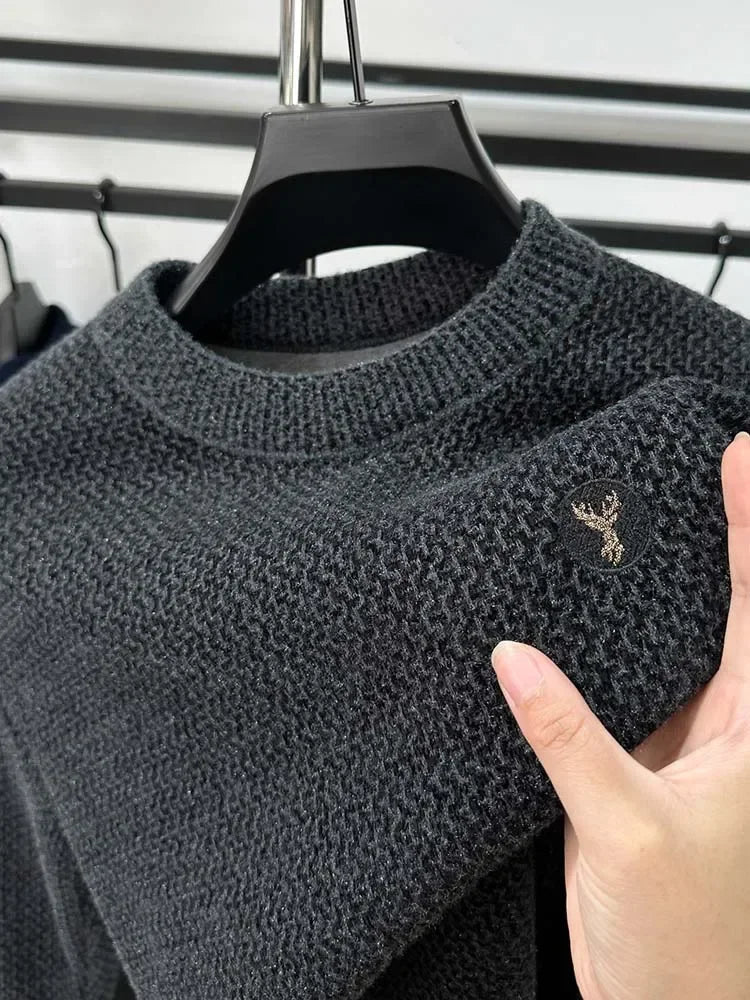 Mens Graphic Crew Neck Sweater Soft Fabric - BritishMode