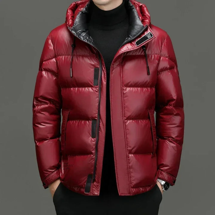 Mens Hooded Winter Jacket Insulated Warm Fit