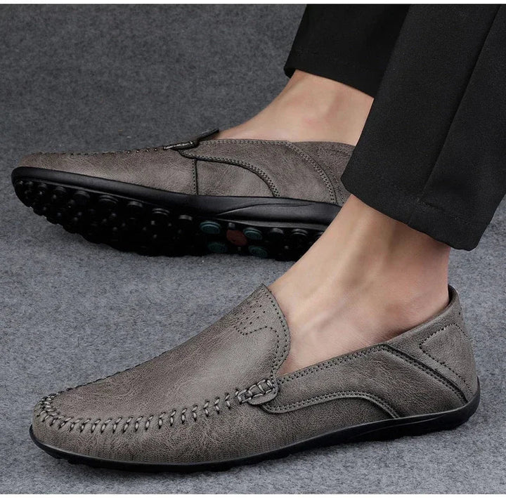Mens Leather Loafers Slip-On Classic Fit