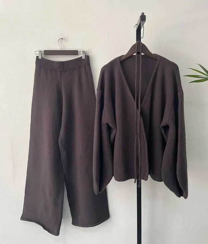 Womens Sweater and Trousers Set Cozy Fit
