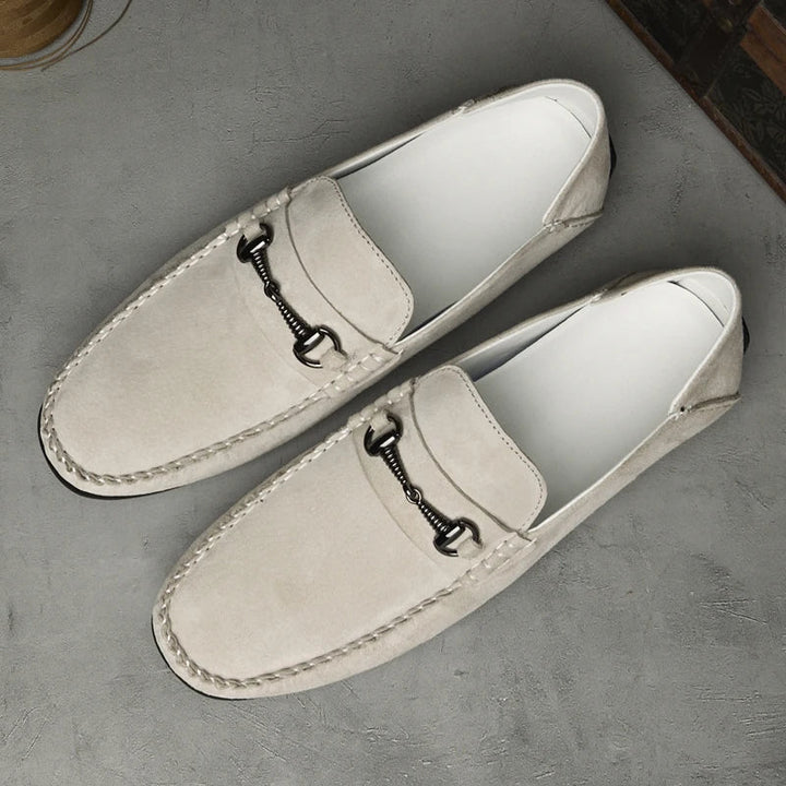 Mens Loafers Genuine Suede Slip-On