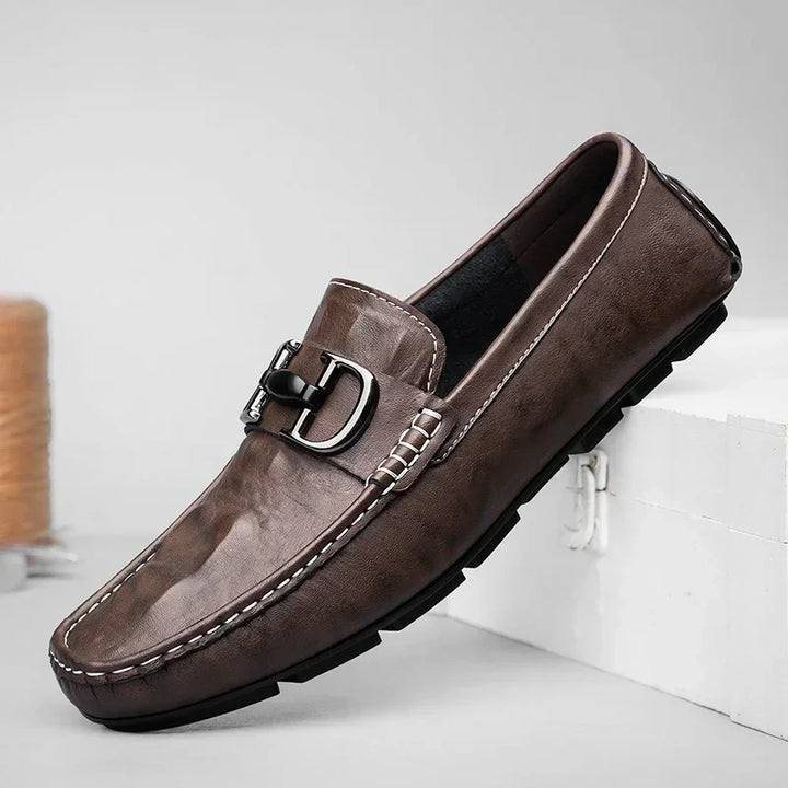 Mens Loafers Genuine Leather Slip-On - BritishMode