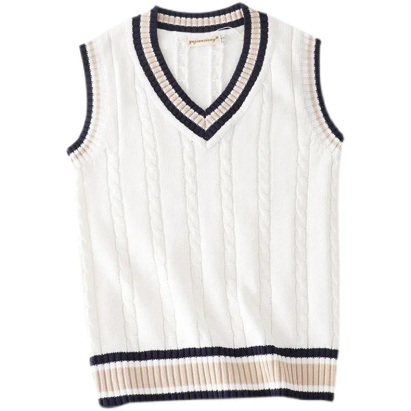 Womens Chunky Knit Vest Open Front Sleeveless