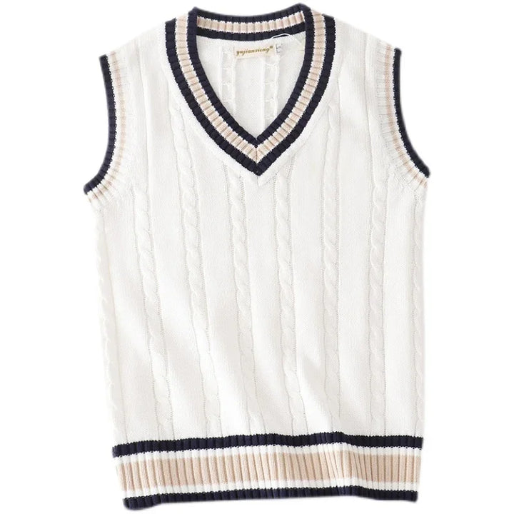Womens Chunky Knit Vest Open Front Sleeveless