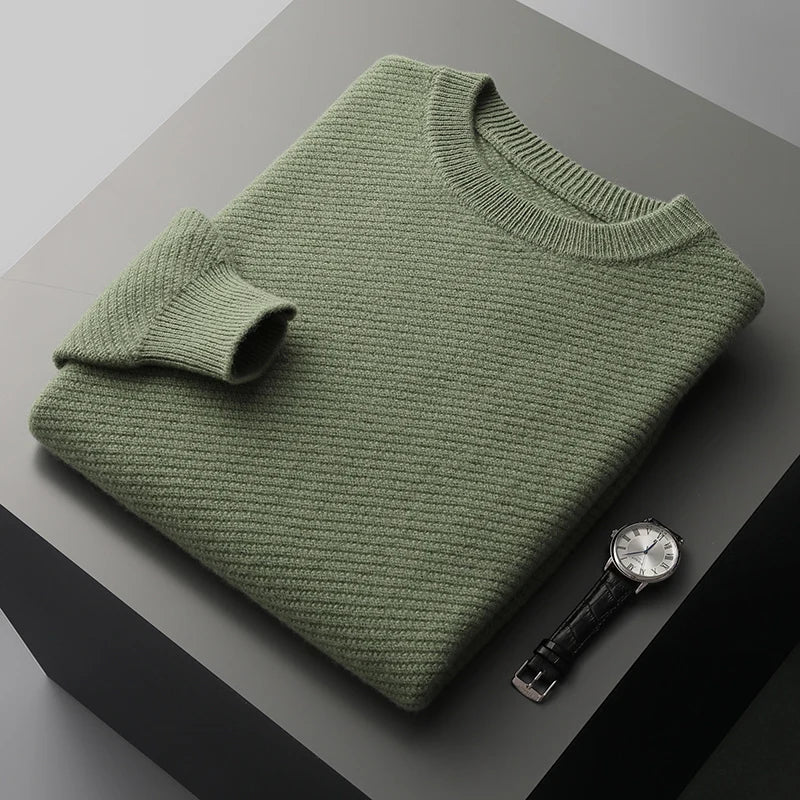 Mens Wool Sweater Cozy Knitwear Regular Fit