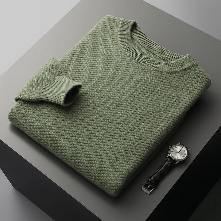 Mens Wool Sweater Cozy Knitwear Regular Fit