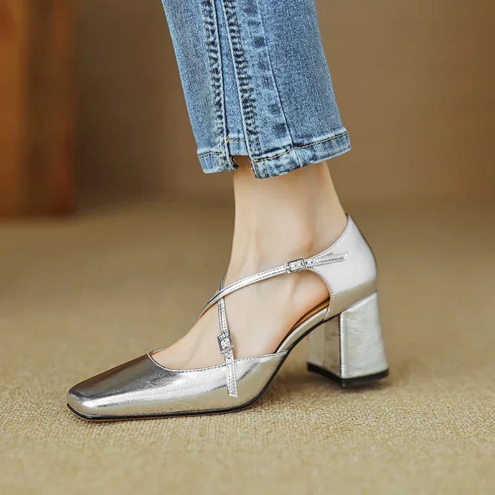 Womens Genuine Leather Heels Classic Fit