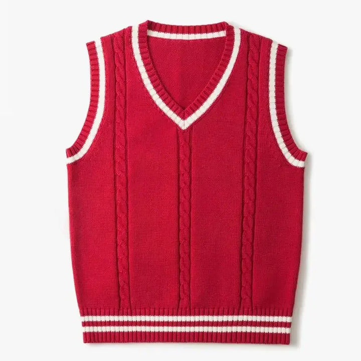 Womens Knit Vest Casual V-Neck Sweater Layer