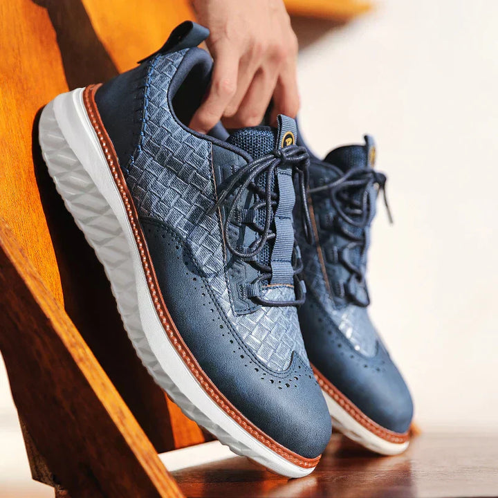 Mens Lace-Up Platform Walking Sneakers