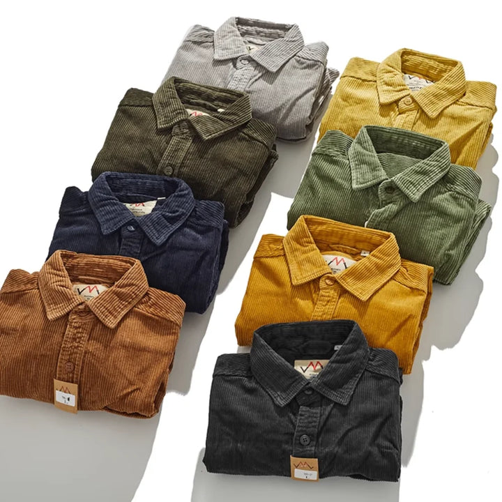 Mens Corduroy Jacket Warm Fitted Winter Coat - BritishMode