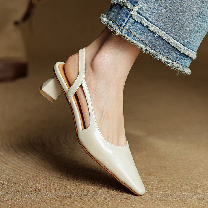 Womens Slingback Shoes Genuine Leather Classic Fit