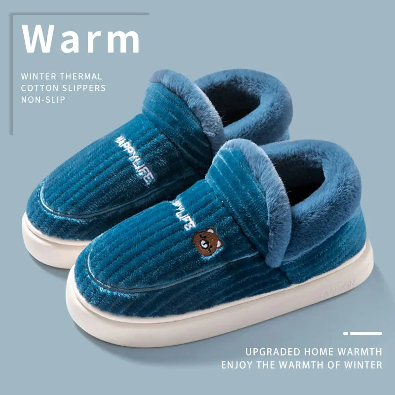 Womens Fleece Slippers Warm Non-Slip Cozy Fit