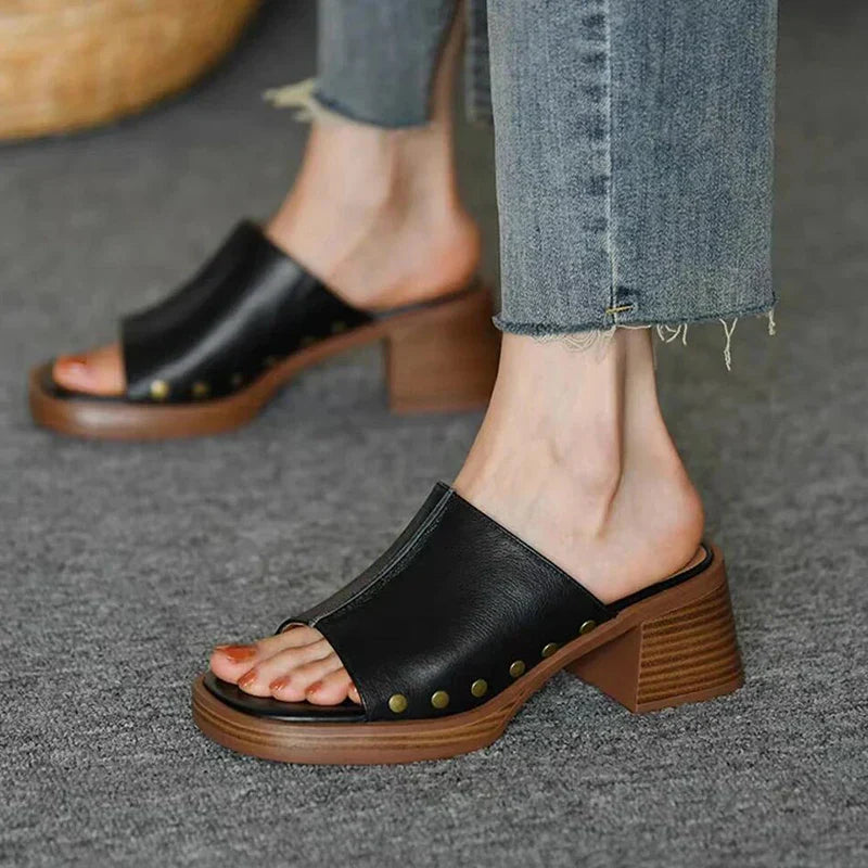 Womens Leather Sandals Comfortable Fit - BritishMode