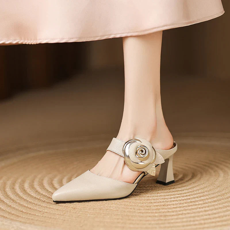 Womens Genuine Leather Heels Classic Fit