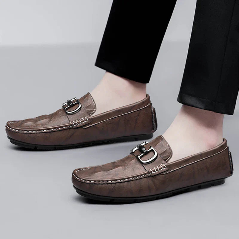 Mens Loafers Genuine Leather Slip-On