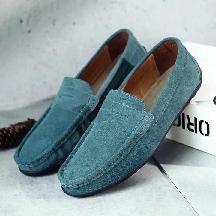 Mens Leather Slip-On Loafers Classic Style
