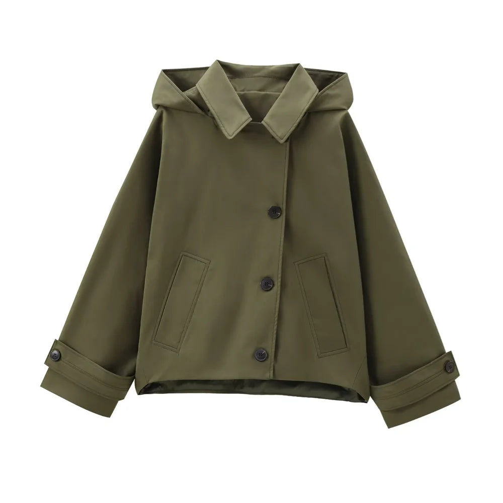 Mens Short Trench Coat Waterproof Classic Fit
