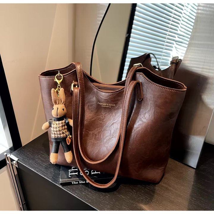 Womens Tote Bag Ecological Leather Spacious Vintage Style