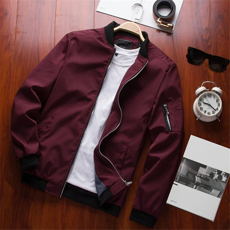Mens Bomber Jacket Slim Fit Casual