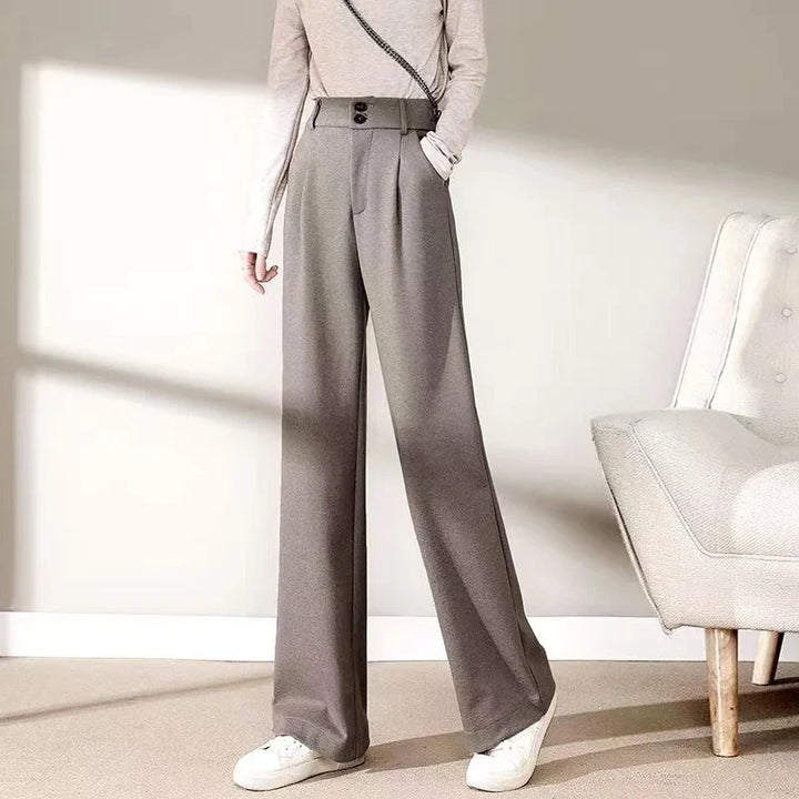 Mens Wool Straight Leg Pants Comfortable Fit