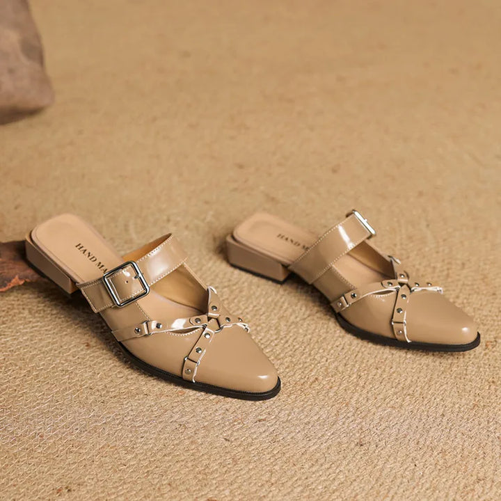 Womens Slingback Shoes Genuine Leather