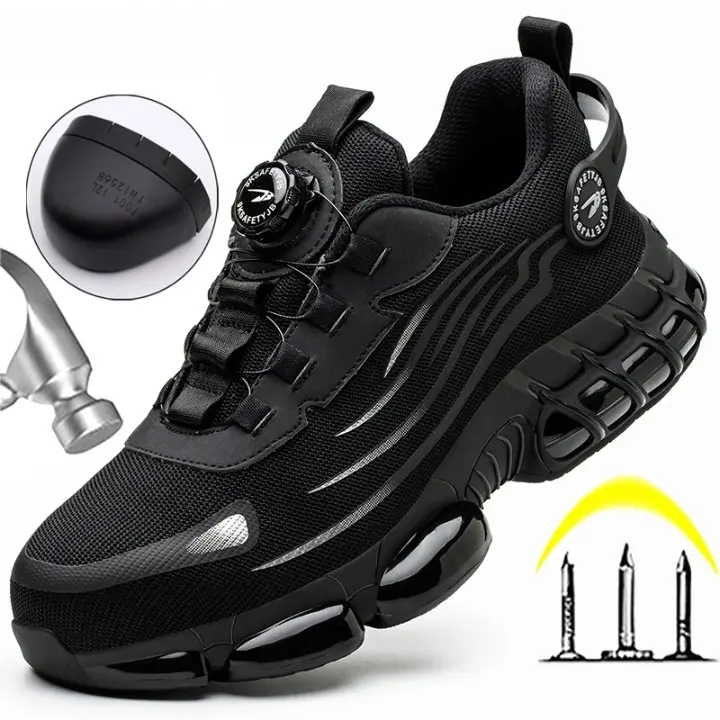 Mens Safety Shoes Steel Toe Rotating Buckle Closure - BritishMode