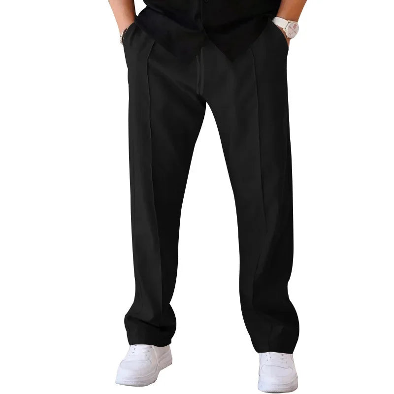 Womens Straight Leg Pants with Elastic Waist Comfortable Fit