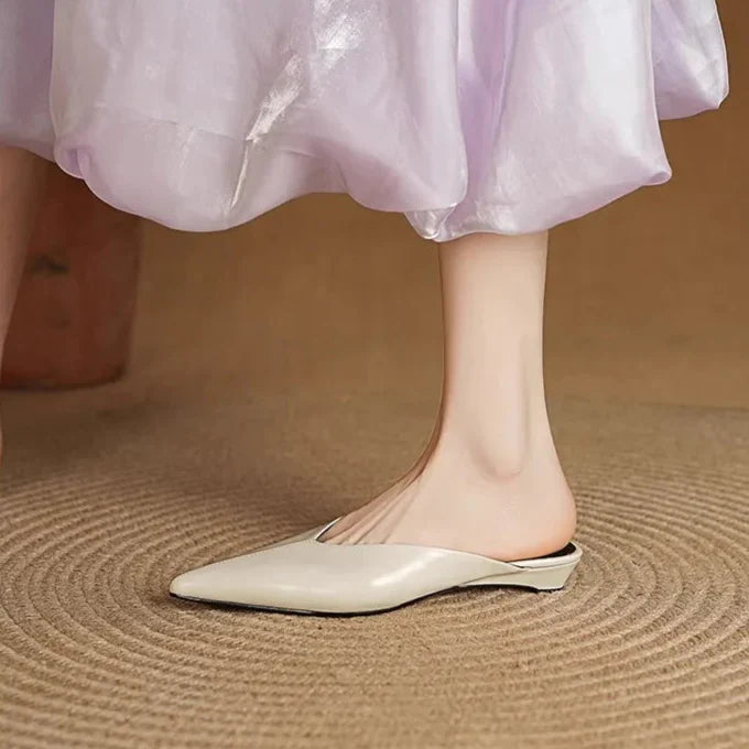 Womens Leather Mules Slip-On Comfortable Fit