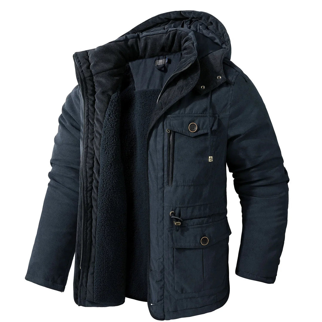 Unisex Waterproof Parka Jacket with Fleece Lining Warm