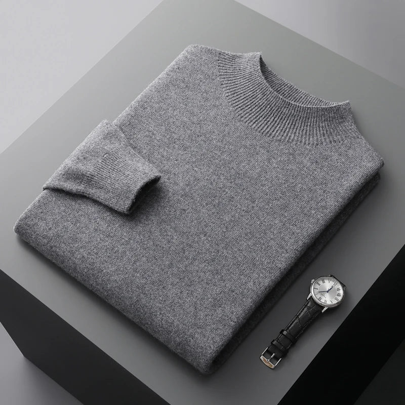 Mens Wool Sweater Cozy Knitwear Regular Fit
