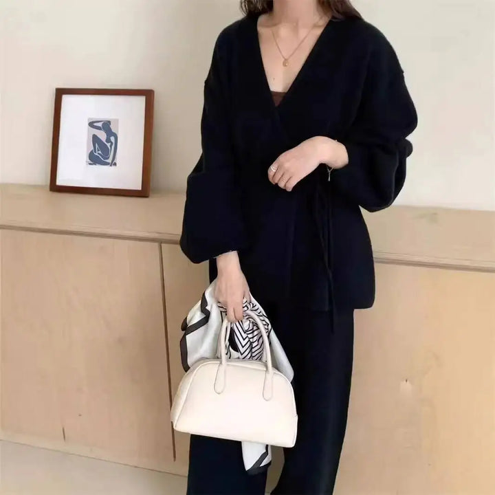 Womens Sweater and Trousers Set Cozy Fit