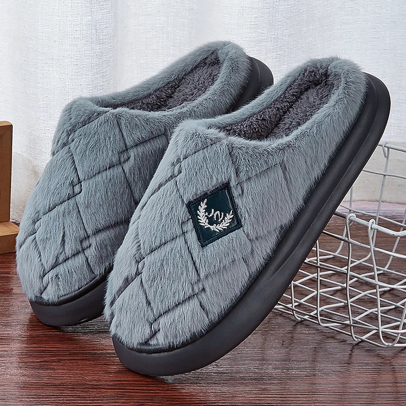 Mens Slipper Shoes Faux Fur Lined Cozy Fit - BritishMode