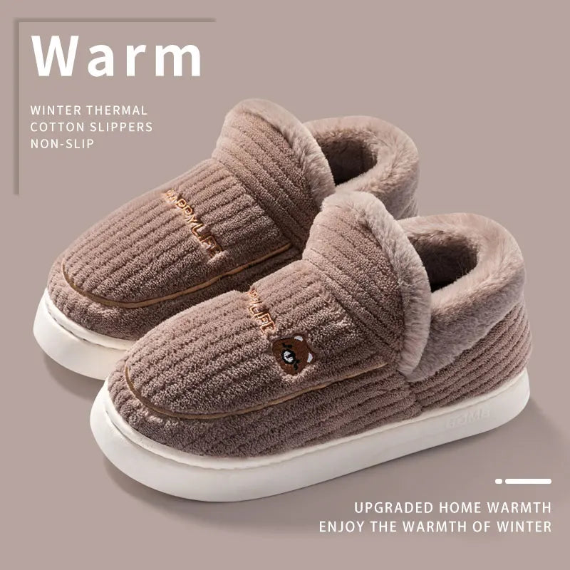 Womens Fleece Slippers Warm Non-Slip Cozy Fit