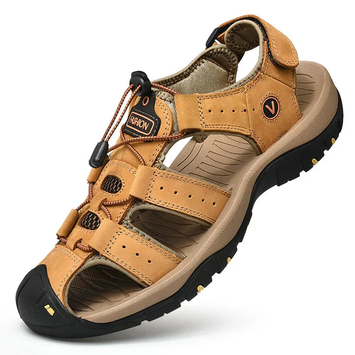 Mens Outdoor Hiking Sandals Closed-Toe Adjustable Strap