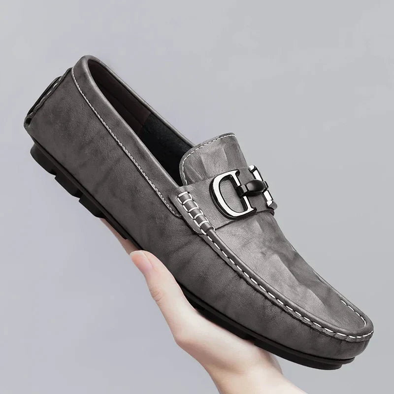 Mens Loafers Genuine Leather Slip-On