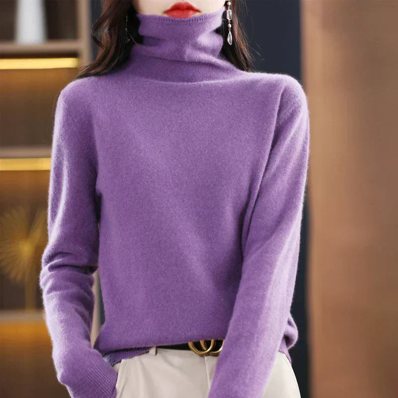 Womens Crew Neck Sweater Soft Merino Wool