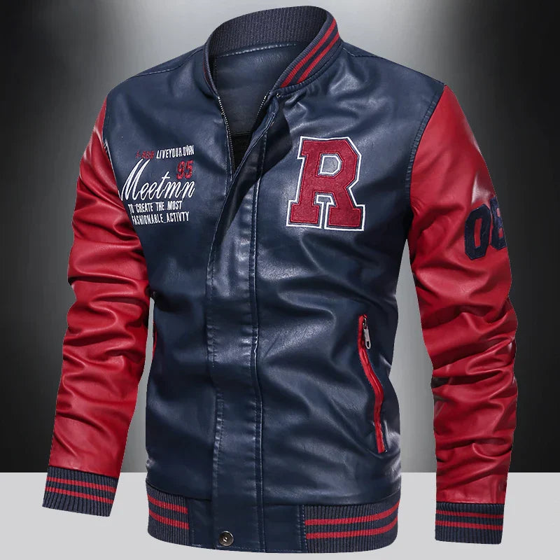 Mens Leather Biker Jacket Stylish Fit - BritishMode