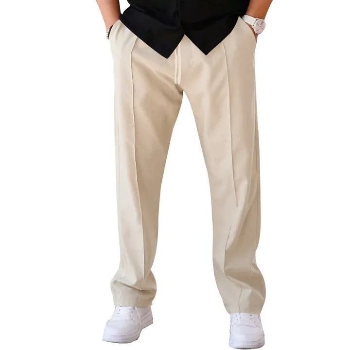 Womens Straight Leg Pants with Elastic Waist Comfortable Fit