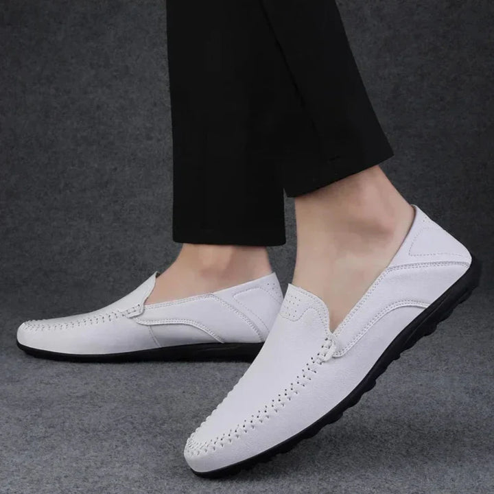 Mens Leather Loafers Slip-On Classic Fit