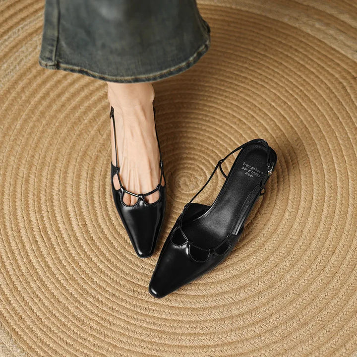 Womens Genuine Leather Slingback Shoes