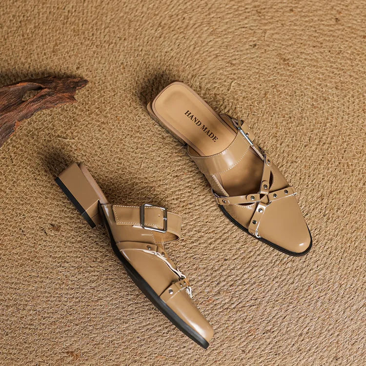 Womens Slingback Shoes Genuine Leather
