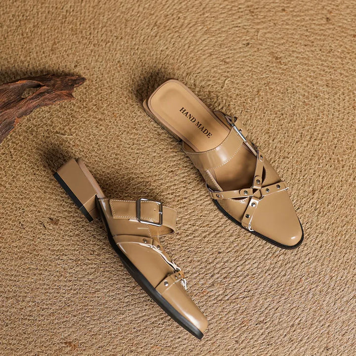 Womens Slingback Shoes Genuine Leather