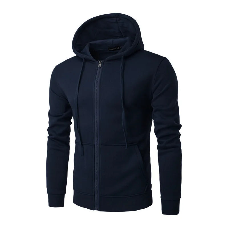 Mens Athletic Zip Hoodie Slim Fit
