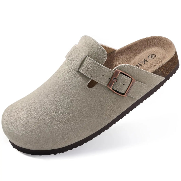 Womens Slippers with Cork Footbed and Grip Sole Comfortable