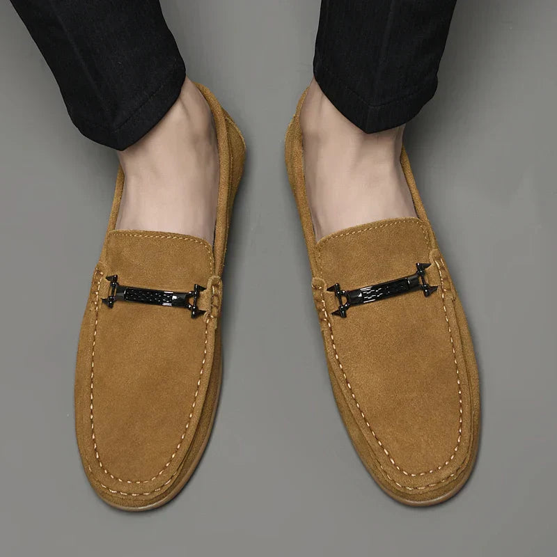 Mens Loafers Suede Slip-On