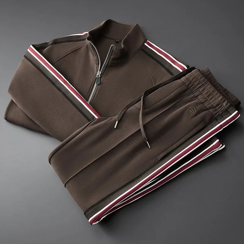 Mens Tracksuit Set Zip-Up Comfortable Fit